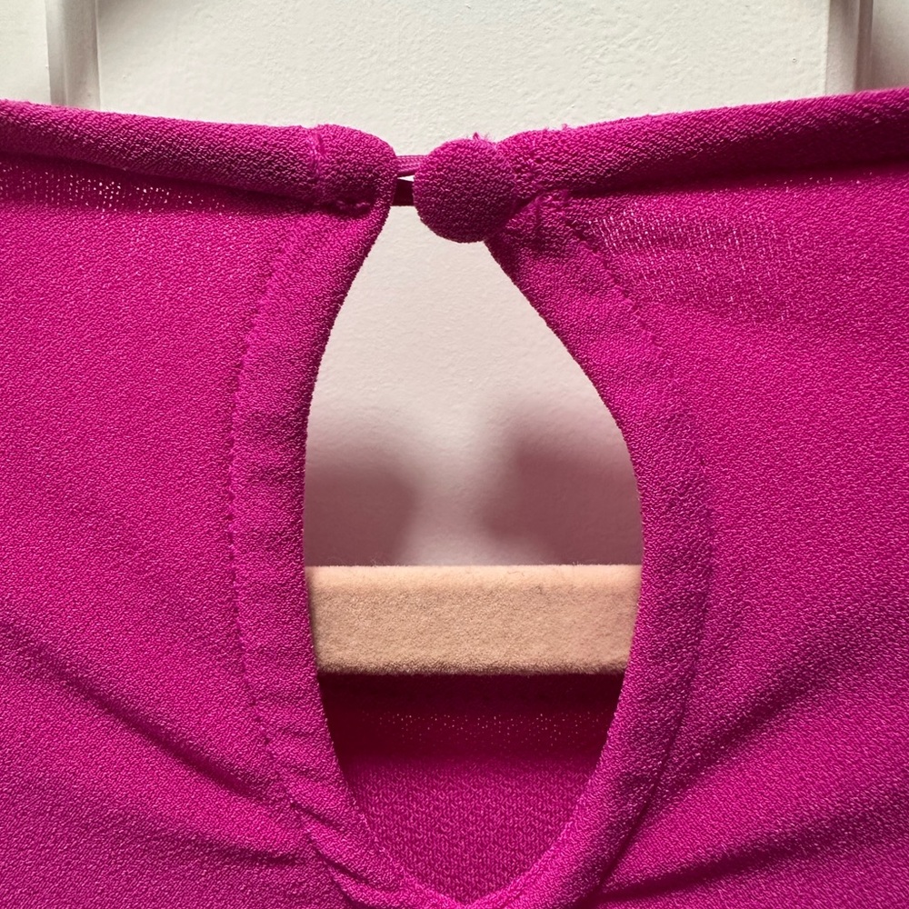 INC International Concepts Fuchsia Ruffle Sleeve Top - Picture 4 of 4